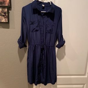 Navy Blue Button Up Dress
